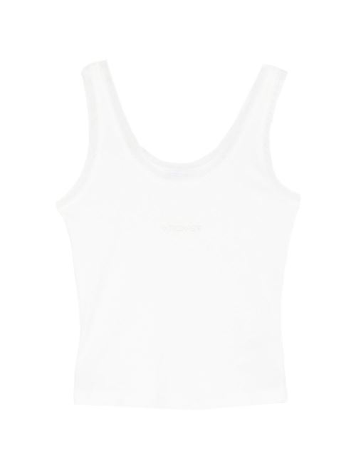 Canotta donna Patrizia Pepe bianca a costine con logo PATRIZIA PEPE | 2M4523J407W146